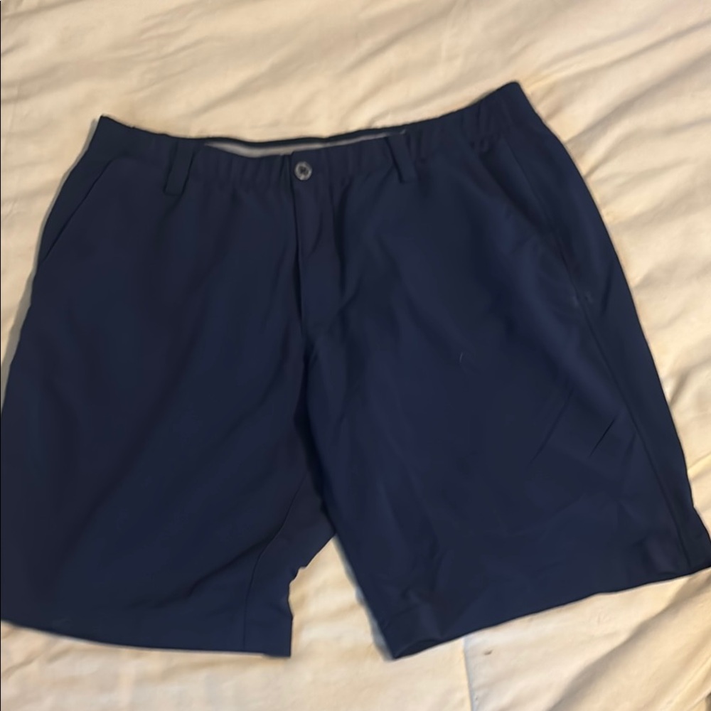 Under Armour Blue Flat Front Shorts Lightweight Casual